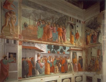  Quattrocento Oil Painting - Frescoes in the Cappella Brancacci left view Christian Quattrocento Renaissance Masaccio